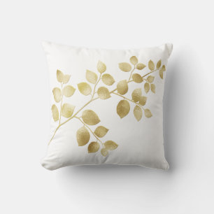 Elegante Gold Foil Blätter Kissen