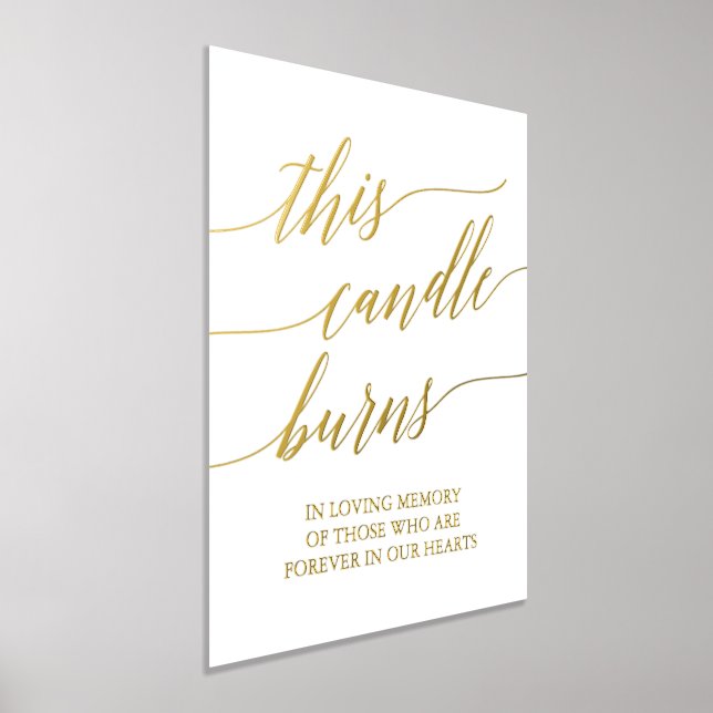 Elegante Gold Foil Calligrafy This Candle Burns Foliendrucke (Ablage )