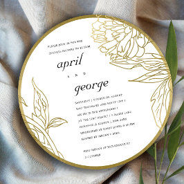 ELEGANTE GOLD FOIL FLORAL COUPLES DEUTLICH EINLADE DANKESKARTE