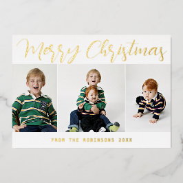 Elegante Gold Foil Frohe Weihnachtskarte Folien Feiertagskarte