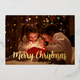 Elégante Gold Foil Joyeux Noël Carte de vacances
