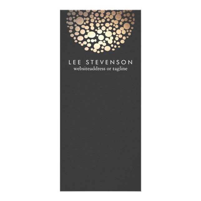 Elegante Gold Foil Look Circles Stilvoll Schwarz Werbekarte (Vorne)