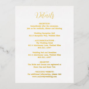 Elegante Gold Foil Moderne Hochzeitskarte Folie Einladungspostkarte