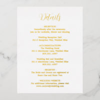 Elégante Gold Foil Moderne Mariage carte de boîtie