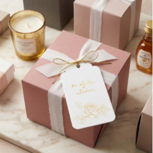 Elegante Gold Foil Persönliche Geschenkmarke Geschenkanhänger