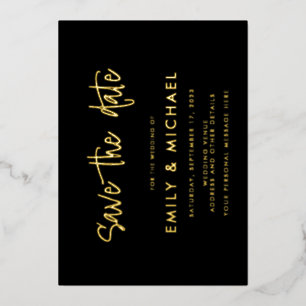 Elegante Gold Foil Wedding Save the Date Folieneinladung