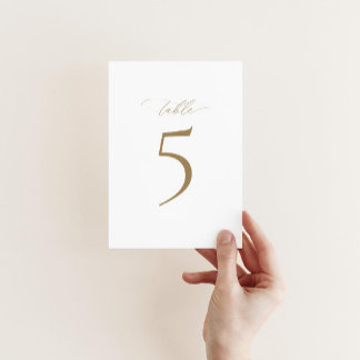 Elegante Gold Foil Wedding Tischnummer