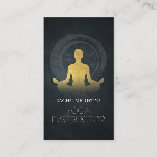 Elegante Gold Foil Yoga Meditation Pose ZEN Symbol Visitenkarte (Vorderseite)