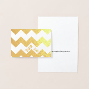 Elegante Gold Foil Zickzack Dankeschön Note Card Folienkarte