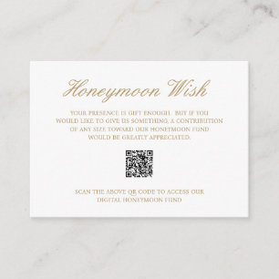 Elegante Gold Formal Flitterwochen QR Code Hochzei Begleitkarte