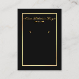 Elegante Gold Frame Black Earring Display Card Visitenkarte