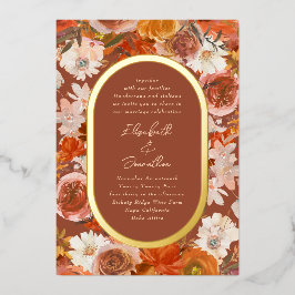 Elegante Gold Frame Boho Folieneinladung
