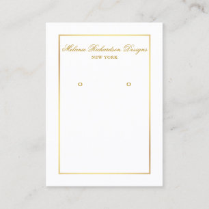 Elegante Gold Frame Earring Display Card Visitenkarte