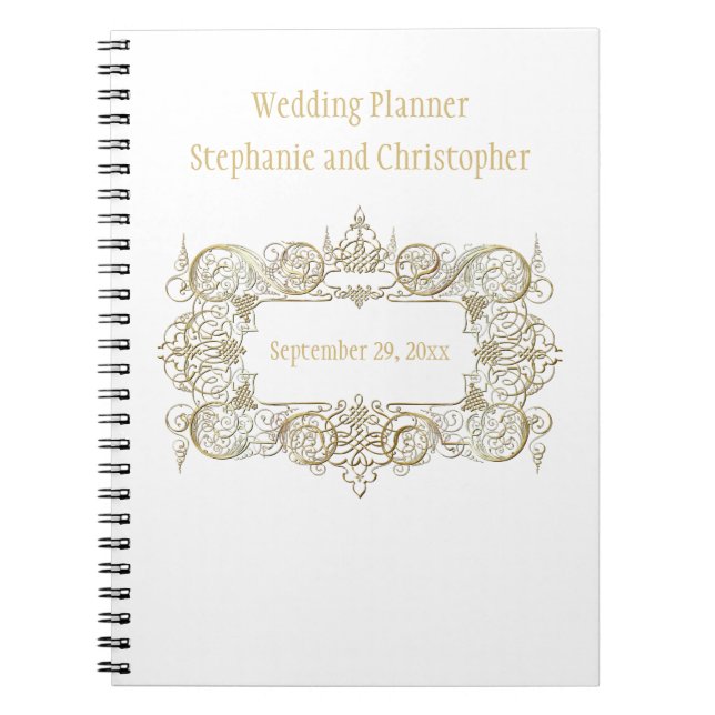 Elegante Gold Frame Hochzeitsplanerin Mutterbride Notizblock (Vorderseite)