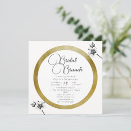 Elegante Gold Frame Rose Weihnachts Bridal Brunch Einladung