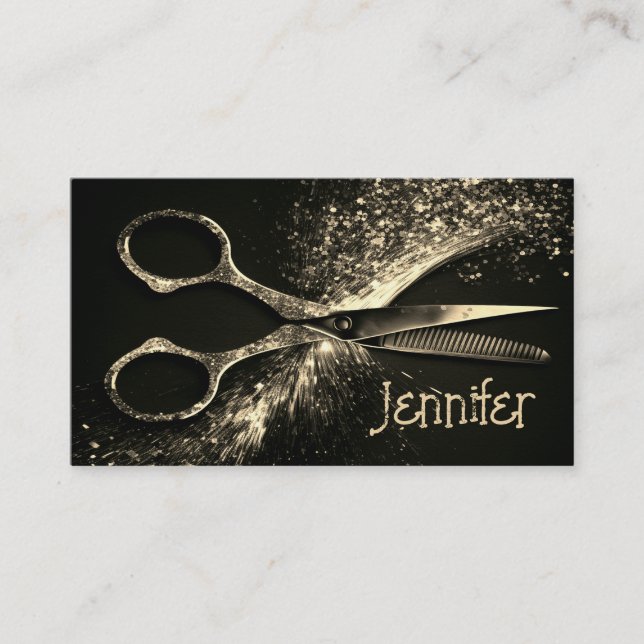 Elegante Gold Glam Friseursalon Ernennung Terminkarte (Vorderseite)
