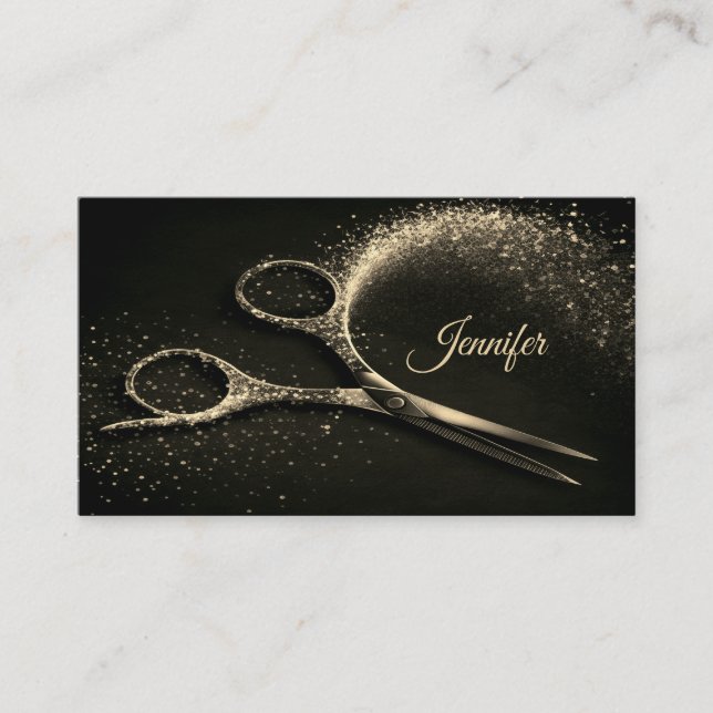 Elegante Gold Glam Friseursalon Ernennung Terminkarte (Vorderseite)