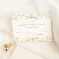 Elegante Gold Glitter Damast-Hochzeit