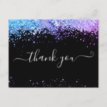 Elegante Gold Glitzer Black Dankeschön Card