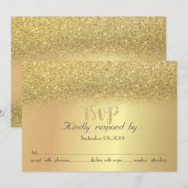 Elegante Gold Glitzer Bokeh RSVP Card Einladung
