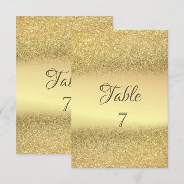 Elegante Gold Glitzer Bokeh Tischkarte Einladung (Vorne/Hinten)
