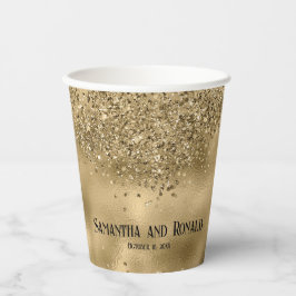 Elegante Gold Glitzer & Foil Wedding Paper Cups Pappbecher