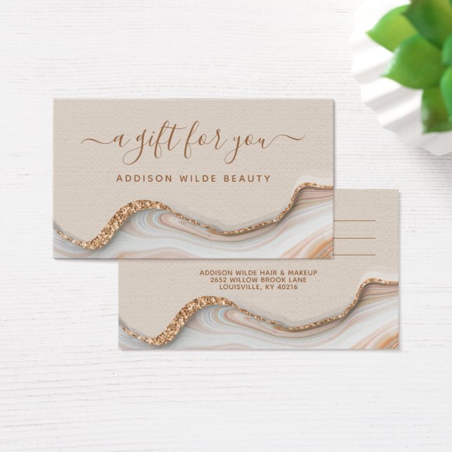 Elegante Gold Glitzer Marble Agate Salon Geschenkk (Schreibtisch)