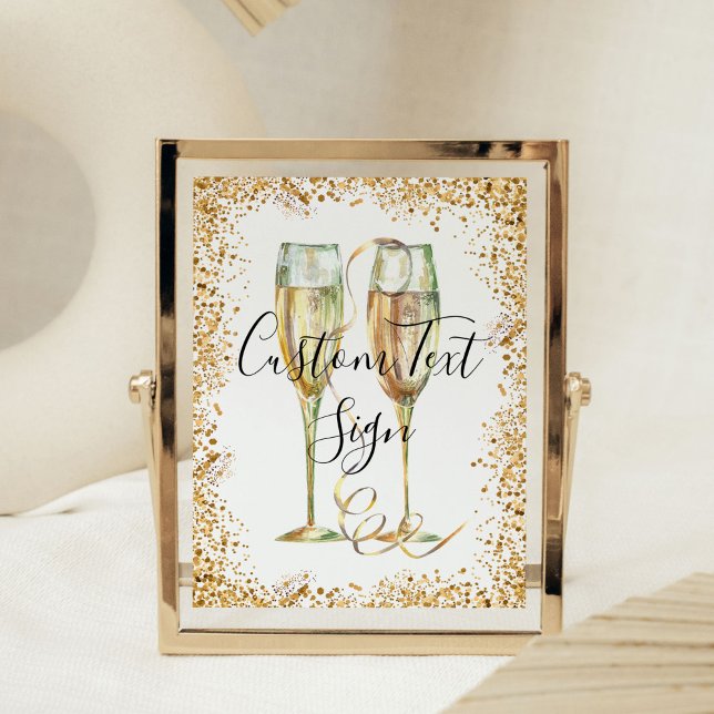 Elegante Gold Glitzer Party Signatur Poster (Von Creator hochgeladen)