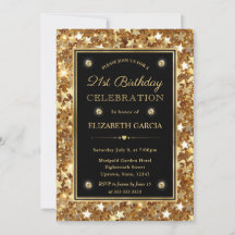 Elegante Gold Glitzer Stars 21. Geburtstag