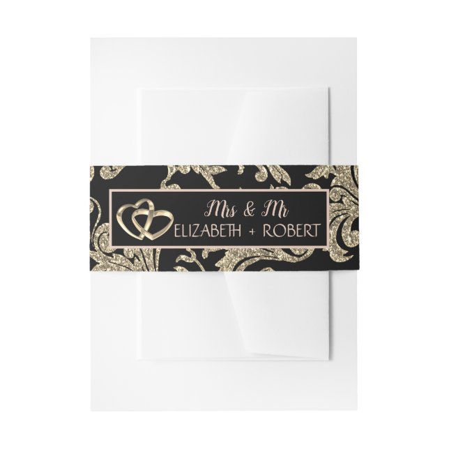 Elegante Gold Glitzer Wirbel Einladungsbanderole (Vorderseite Beispiel)
