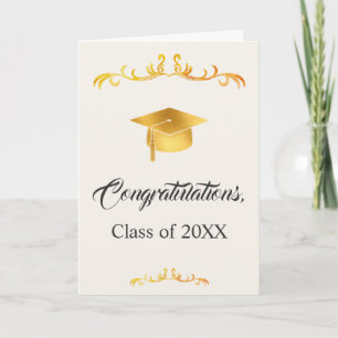 Elegante Gold Gratulations Absolvent Abschlussfeie Karte