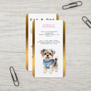 Elegante Gold Grooming Pet Personalisierte Kollekt Visitenkarte