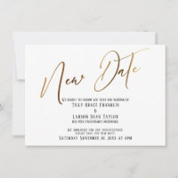 Elegante Gold Handwriting New Date Announcation