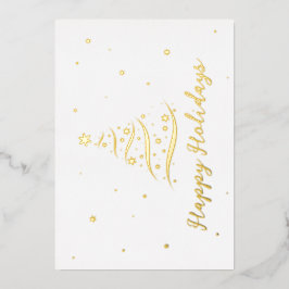 Elegante Gold Happy Holidays Company Foil Card Folien Feiertagskarte