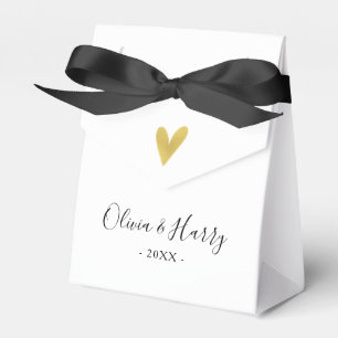 Elegante Gold Heart Chic White Gastgeschenk Hochze Geschenkschachtel