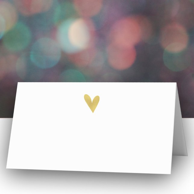 Elegante Gold Heart Wedding Platzkarten (Von Creator hochgeladen)