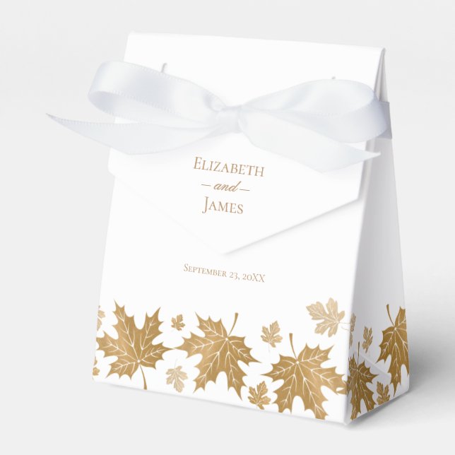Elegante Gold Herbstlaube Custom Wedding Geschenkschachtel (Vorderseite)