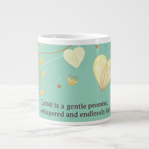 Elegante Gold-Herz-Liebeskunst  Jumbo-Tasse