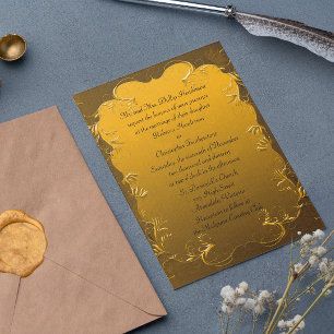 Elegante Gold Hochzeit Einladung
