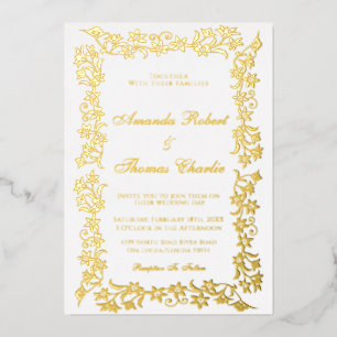 Elegante Gold Hochzeit Einladung