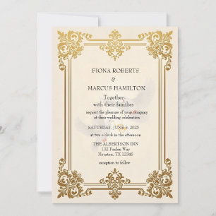 Elegante Gold Hochzeit Einladung Luxus Formal