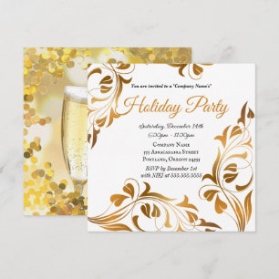 Elegante Gold Holiday Party Company Einladung