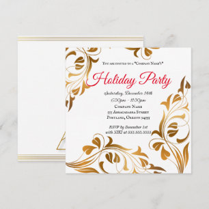 Elegante Gold Holiday Party Company Einladung