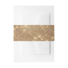Elegante Gold Imitate Glitzer Hochzeit Einladung Einladungsbanderole
