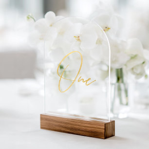 Elegante Gold Imitats Foil Arch Akryllische Tischn Acryleinladungen