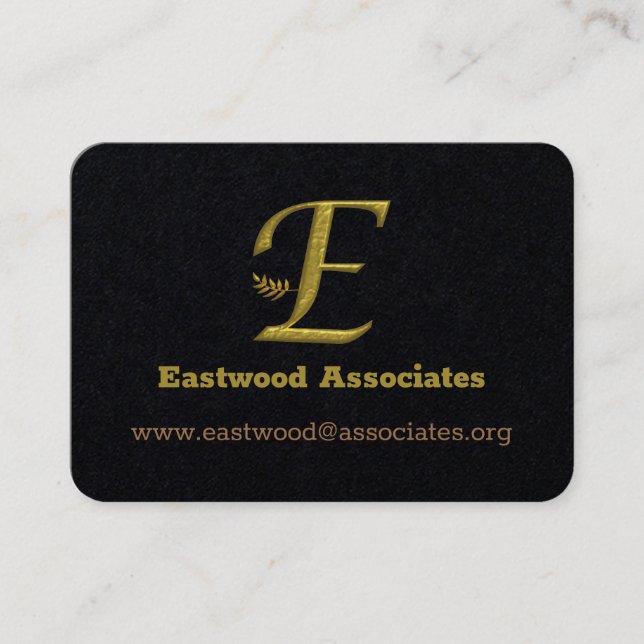 Elegante Gold Initial Letter E Logo Business Card Visitenkarte (Vorderseite)