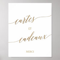 Elegante Gold-Kalligrafie Cartes et Cadeaux