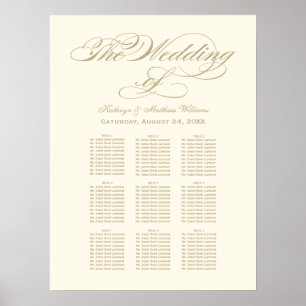 Elegante Gold-Kalligrafie Elfenbein-Hochzeitsbestu Poster