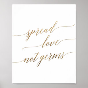 Elegante Gold-Kalligrafie: Liebe verbreiten, keine Poster