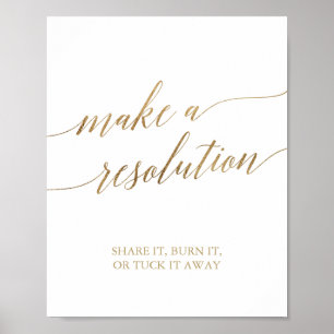 Elegante Gold-Kalligrafie macht ein Auflösungszeic Poster